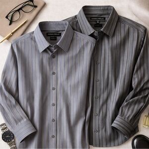 BR Slim Fit Striped Button-Down Shirts Bundle Size L Quiet Luxury Officecore